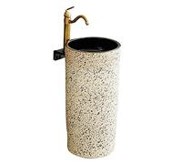 Vessel SXSLTSA Ceramic Handmade Pedestal SXSLTSA, One Piece with Drain Installation Hole, for Bathroom, Balcony,E,42x42x83cm,I-42x42x83cm