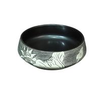 Vessel Vanity Sink Retro Art Above Counter Sink Vintage Ceramic Rounded Corner Large Washbasin Modern Countertop