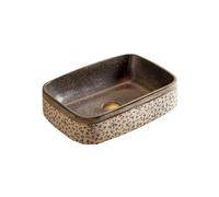 Vessel Vanity Sink Retro Chinese Square Countertop Wash Basin Outdoor Ceramic Art Sink, 48 * 33 12cm (L W H) Modern Countertop