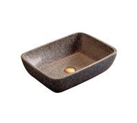 Vessel Vanity Sink Retro Chinese Style Countertop Wash Basin Hotel Ceramic Art Bathroom Sink, 58 * 37 * 12cm (Length*Width*Height) Modern Countertop
