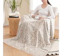 Vessia Leopard Printed Throw Blanket for Couch,Bed,Sofa, Soft Cozy Classic Brown Cheetah Throw for All Season Decor, Lightweight and Comfy Leopard Flannel Fleece Animal Blanket for Kids Women Adults