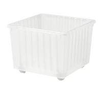 VESSLA Storage Crate Box With Castors White Polypropylene/Polyamide Plastic39x39 cm + 1 free Shoe Bag