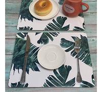 Vessus Melamine Premium Cork-Backed Wooden Extra-Large Placemats (Set of 4 - Size: 40 x 29.5 cm)