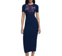 Desigual Long Dress BOTANICAL LACROIX in Marine EU M