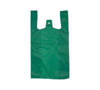 Vest Carrier Shopping Bags - Strong Plastic Carrier Bags with Handles, Plastic Shopping Carrier Bags for Food, Storage & More - Green - Pack of 200-11 x 17 x 21 inches