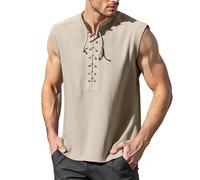 Vest for Men, Men's Sleeveless T-Shirt, Tank Top Singlet Medieval Gothic sleeveless Shirt Top Tee (White, XL)