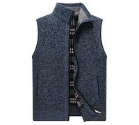 Vest For Men,Men'S Winter Fleece Padded Waistcoat Button Navy Work Vest Body Warmer Sleeveless Jacket With Pocket Fishing Vest Quilted Vest Windproof Men'S Outerwear Gilets,L
