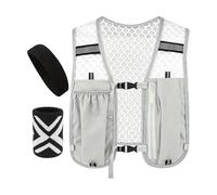 Vest for Night Running | Adjustable Sports Equipment with Headband and Wrist | High Visibility Vest for Running, Unisex Outdoor Trail Training Fitness Cycling Hiking