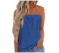 Vest for Women Promotion Boho Tops Strapless Bandeau Tank Tops Summer Casual Eyelet Sleeveless Tube Shirt Blouse Beach Tank Casual T Shirts Business Office Dressy Outfits