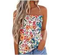 Vest for Women Promotion Boho Tops Strapless Bandeau Tank Tops Summer Casual Sleeveless Tube Shirt Blouse Tanks Summer Tank Tops Casual T Shirts Business Office Dressy Outfit Blouse