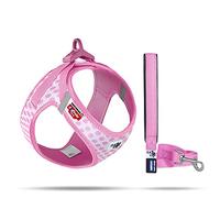 Vest Harness curli Clasp Air-Mesh Pink-Circles S & Leash M