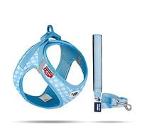 Vest Harness curli Clasp Air-Mesh Skyblue-Circles 3XS & Leash M