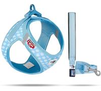 Vest Harness curli Clasp Air-Mesh Skyblue-Circles XS & Leash M