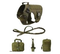 Vest Pet German Shepherd Golden Retriever Training Dog Harness And Leash Set For All Breeds Dogs(Green 5 piece set,M(15-30KG))