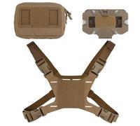 Vest Pouch Set, Universal Molle, Tactical Phone Mount as 4.7-6.7" Phone Plate Carrier Accessory with Pouch Cover(Brown)