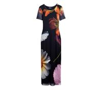Desigual Roterdam Long Fitted Floral Tulle Dress 25SWVK12 Black
