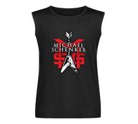 Vest Tank Tops Michael Schenker Group English Heavy Metal Logo Band T-Shirt Sleeveless Undershirts Black XL