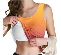 Vest Top with Built in Bra Wireless Brassiere UK Padded Ladies Basic Seamless Camisole Floral Print Spaghetti Strap Shelf Bra Supportive Longline Undershirts Stretchy Yoga Fitness Cami 8 10 12 14 16