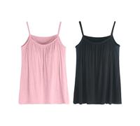 Vest Top with Built in Bra Women's Vest Top with Built in Bra Uk Plus Size Loose Fit Summer Tops Sleeveless Strappy Hidden Support Padded Lightweight Soft Camisole Fitness Sleeping Flowy Vests