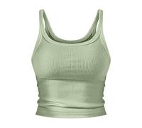 Vest Tops for Women Ribbed Stretch Slim-Fit Stretch Tank Tops for Ladies and Girls (Mint Green, L)