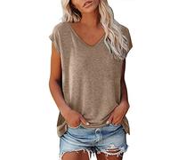 Vest Tops for Women UK Women's Basic Ladies Short Sleeve Stretchy Slim Fit Crew Neck Crop Tops for Women Cropped T Shirt Womens Summer Tops Padded Bikini Tops for Women UK Tee