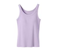 Vest Tops with Built in Bra Women UK Basic Padded Camisole Scoop Neck Tank Top Plain Wide Strap Undershirts Summer Cami Top Sleeveless Home Vest Yoga Sports S M L XL 2XL Loungewear