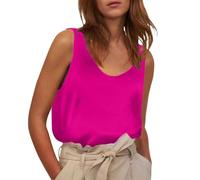 Vest Tops Women Satin Elegant Dressy Summer Work Camisole Blouses Tank Tops for Ladies and Girls (Hot Pink, XXL)