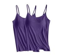 Vest Tops Women UK 2PCS Womens Tank Tops with Built in Bra Padded Spaghetti Strap Sleeveless Shirts Workout Yoga Camisole Tops Trendy Athletic Tanks Tops Plus Size Underwear