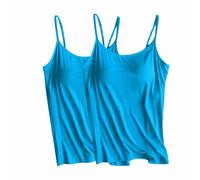 Vest Tops Women UK 2PCS Womens Tank Tops with Built in Bra Padded Spaghetti Strap Sleeveless Shirts Workout Yoga Camisole Tops Trendy Athletic Tanks Tops Plus Size Underwear