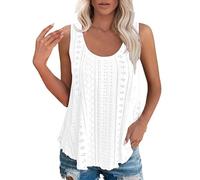 Vest Tops Women UK Boho Top Sleeveless Shirts Scoop Neck Tank Top Flowy Bohemia Summer Casual Tee for Beach Holiday Vacation
