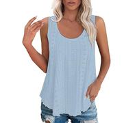 Vest Tops Women UK Boho Top Sleeveless Shirts Scoop Neck Tank Top Flowy Bohemia Summer Casual Tee for Beach Holiday Vacation