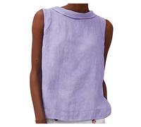Vest Tops Women UK Clearance Ladies Cotton Linen Tank Tops Solid Summer Sleeveless Tshirts Crewneck Casual Camisole Beach Vacation Going Out Top Loose Fit Tees Streetwear