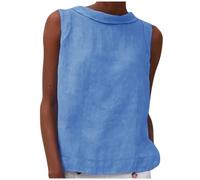 Vest Tops Women UK Clearance Ladies Cotton Linen Tank Tops Solid Summer Sleeveless Tshirts Crewneck Casual Camisole Beach Vacation Going Out Top Loose Fit Tees Streetwear