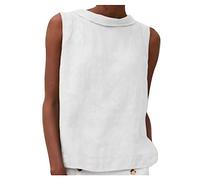 Vest Tops Women UK Clearance Ladies Cotton Linen Tank Tops Solid Summer Sleeveless Tshirts Crewneck Casual Camisole Beach Vacation Going Out Top Loose Fit Tees Streetwear