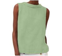 Vest Tops Women UK Clearance Ladies Cotton Linen Tank Tops Solid Summer Sleeveless Tshirts Crewneck Casual Camisole Beach Vacation Going Out Top Loose Fit Tees Streetwear