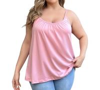 Vest Tops Women UK Cotton Built Plus Size Cami Support Lift Strappy Summer Loose Fit Low Back Padded Strap Fashion Camisole