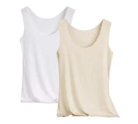 Vest Tops Women UK Like Ice Vest Wear Tank Tops Sleevless Scoop Neck Summer Casual Yoga Undershirt Ladies Stretch 2 Pack Elegant Comfy Base T Shirt