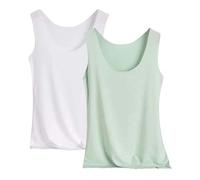 Vest Tops Women UK Like Ice Vest Wear Tank Tops Sleevless Scoop Neck Summer Casual Yoga Undershirt Ladies Stretch 2 Pack Elegant Comfy Base T Shirt
