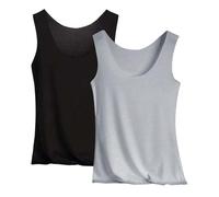 Vest Tops Women UK Like Ice Vest Wear Tank Tops Sleevless Scoop Neck Summer Casual Yoga Undershirt Ladies Stretch 2 Pack Elegant Comfy Base T Shirt