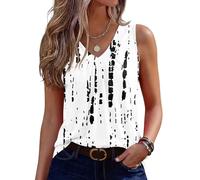 Vest Tops Women UK Mixed Color Floral Print Sleeveless Summer Blouse Casual Basic Blouses V Neck Pleated Front Boho Tops for Women Light Gray S