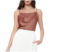 Vest Tops Women UK Satin Silk Plain Camisole with Adijustable Spaghetti Strap Cami Shirt Glossy Smooth Summer Tank Tops Womens Nightshirts Sleeveless T Shirt Undershirts Comfy Underwear