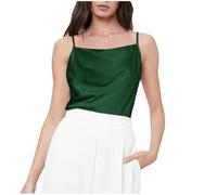 Vest Tops Women UK Satin Silk Plain Camisole with Adijustable Spaghetti Strap Cami Shirt Glossy Smooth Summer Tank Tops Womens Nightshirts Sleeveless T Shirt Undershirts Comfy Underwear