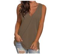 Vest Tops Women UK Solid Color V Neck T Shirts Sleeveless Plus Size Tee Tank Tops Pullovers Lightweight Summer Shirts Loose Fit Casual Trendy Blouse