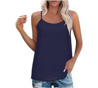 Vest Tops Women UK Summer Solid Color Sleeveless Loose Vest Blouses Casual Vintage Going Out Tanks Shirts Breathable Comfy Tank T Shirt Workout Tunic Vest Top Clearance