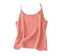Vest Tops Women UK Summer Tank Tops Casual Cotton Linen Shirts Crewneck Spaghetti Strap Camisole Summer Sleeveless Cute Y2K Cami Shirts Basic Tees Going Out Crop Top Streetwear