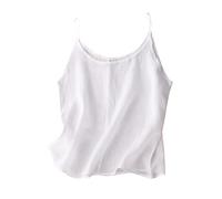 Vest Tops Women UK Summer Tank Tops Casual Cotton Linen Shirts Crewneck Spaghetti Strap Camisole Summer Sleeveless Cute Y2K Cami Shirts Basic Tees Going Out Crop Top Streetwear