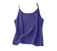 Vest Tops Women UK Summer Tank Tops Casual Cotton Linen Shirts Crewneck Spaghetti Strap Camisole Summer Sleeveless Cute Y2K Cami Shirts Basic Tees Going Out Crop Top Streetwear