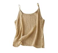 Vest Tops Women UK Summer Tank Tops Casual Cotton Linen Shirts Crewneck Spaghetti Strap Camisole Summer Sleeveless Cute Y2K Cami Shirts Basic Tees Going Out Crop Top Streetwear