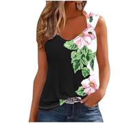 Vest Tops Women UK Summer Tank Tops V Neck Sleeveless Camisole Shirts Boho Floral Print Tees Loose Casual Cami Vest Fashion Dressy Elegant Flowy Tunic Shirts Beach Vacation