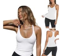 Vest Tops Women,White Vest Tops for Wo/Men,V Neck Tank Top,Strappy Summer Cami Top,Sleeveless Ta/nk T/op,Stretch Ta/nk to/ps,Back Tan/k to/p for Women,Gym Vests,WOM/ens Going Out to/ps#White,L